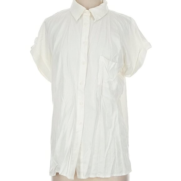 Lulus Tops - Lulus Ivory Rayon Button-Down Blouse – Size S